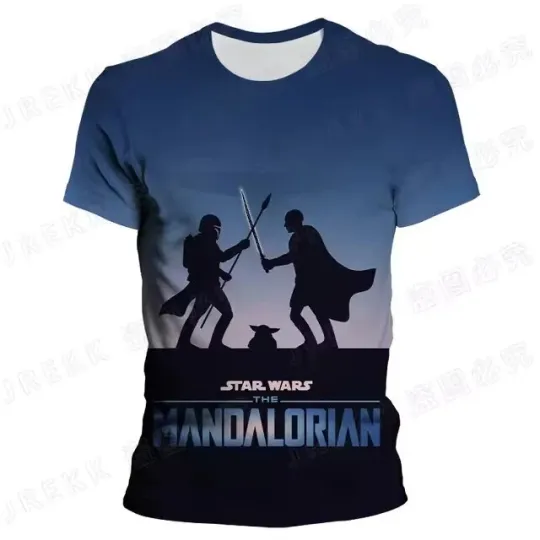 Star Wars The Mandalorian & Grogu Fighting Father's Day Gift Tshirt 3D Printed