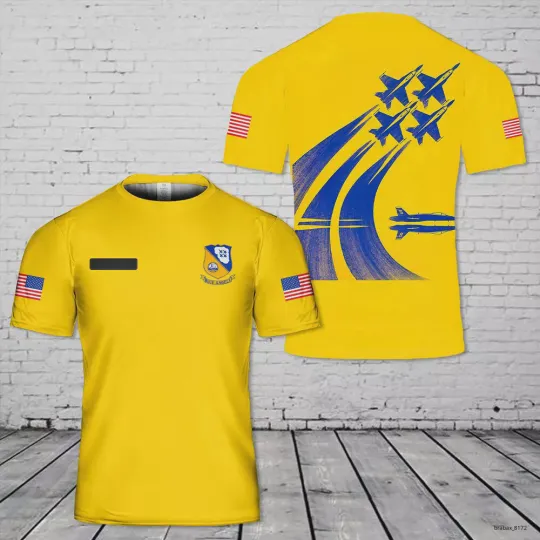 Custom Name US Blue Angels T-Shirt Father's Day Gift Shirt For Dad Army