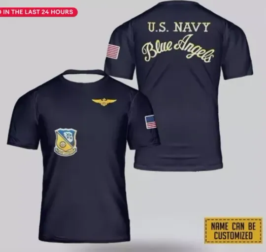 SALE Fathers Day Gift - US Blue Angels T-Shirt - Navy Color Cool Shirt For Him