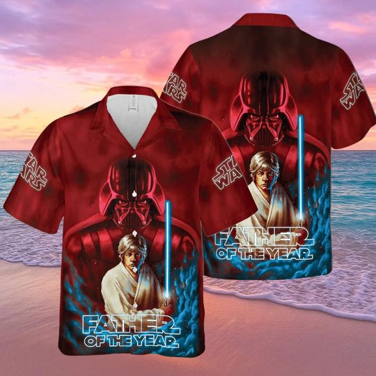 Darth Vader Anakin Skywalker Father Of The Year Shirt, Star Wars Hawaiian shirt, Vintage Movie Short Sleeve Shirt, Father day gift