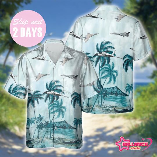 A-5 Vigilante Pocket Hawaiian Shirt, Hawaiian Shirt for Men Dad Veteran, Patriot Day, Aircraft Shirt