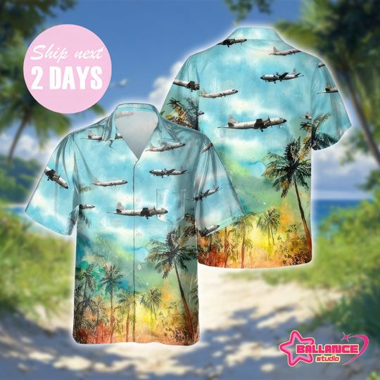 P-3 ORION P3 VP-17 Hawaiian Shirt, Hawaiian Shirt for Men Dad Veteran, Patriot Day, Aircraft Shirt
