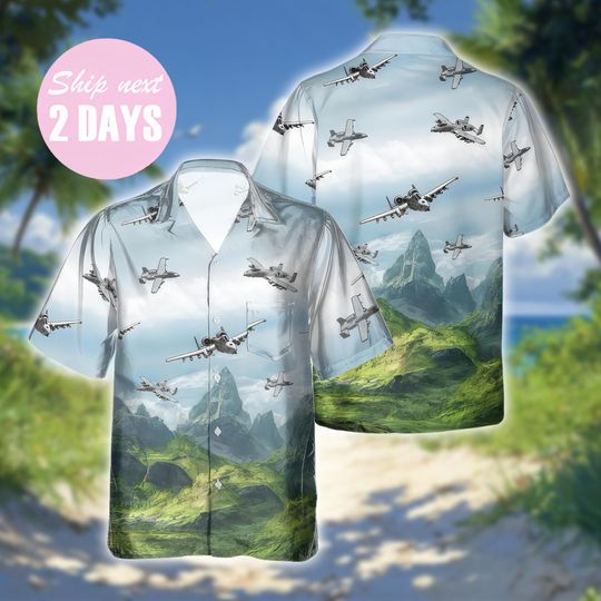 A-10 Thunderbolt Hawaiian Shirt, Hawaiian Shirt for Men Dad Veteran, Patriot Day