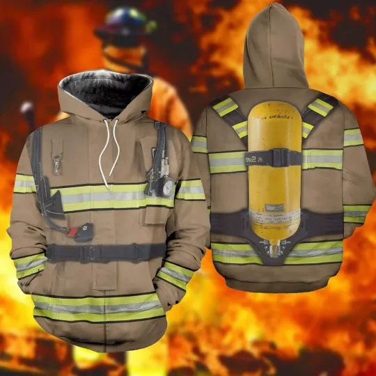 Father's Day Gift Firefighter Costume Hoodie All Over Print For Men & Women Full