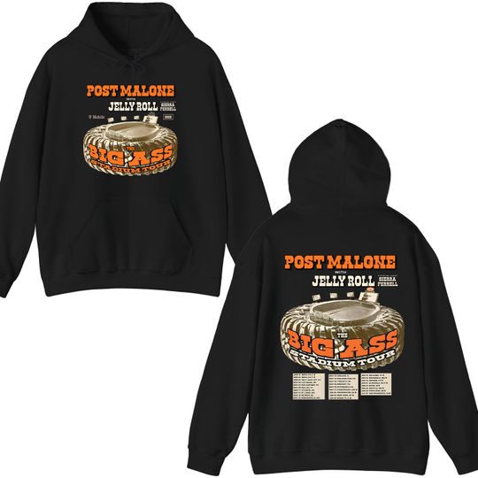 Vintage Post Malone Tour Hoodie, Big Ass Stadium Tour, Posty 2025 Hoodie, Jelly Roll Shirt, Country Music Merchandise
