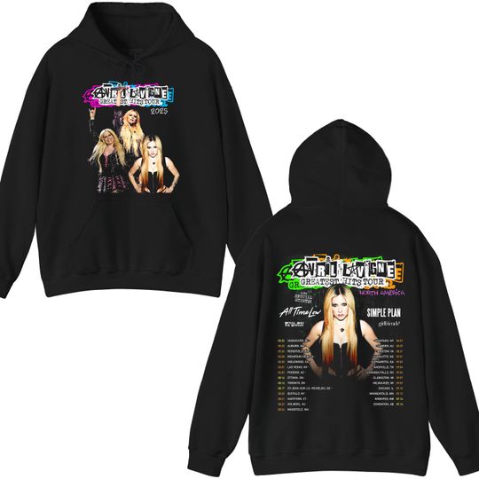 Avril Lavigne Greatest Hits Tour 2025 Double Sided Hoodie