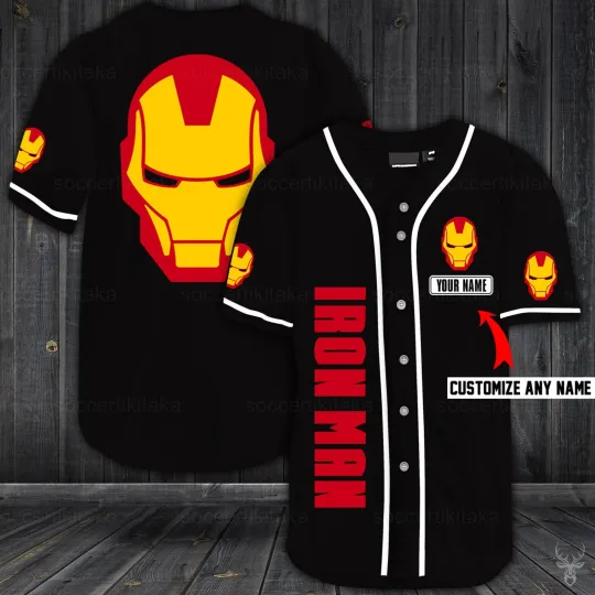 Personalized Iron Man Lovers Movie Fans Father's Day 3D Baseball Jersey Shirt