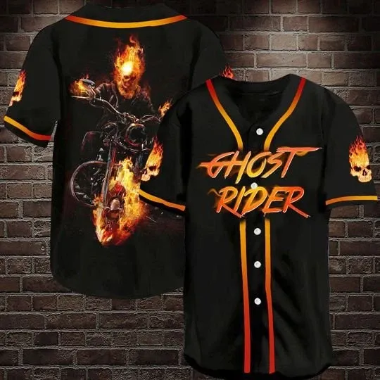 Ghost Rider Superheroes Fans Father's Day Baseball Jersey Shirt