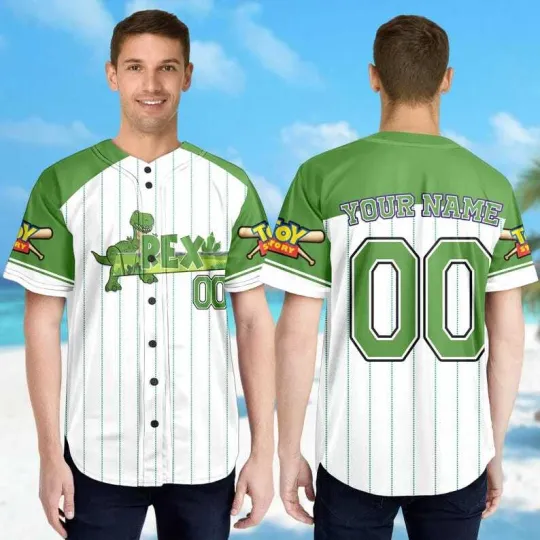 Personaized Pixar Toy Story T-Rex Father's Day Gift Baseball Jersey Shirt