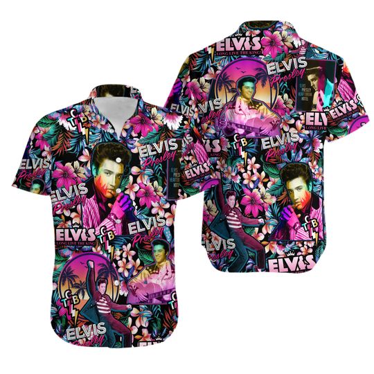 Elvis Presley Hawaiian Shirt, Elvis Tcb Hawaii Shirt