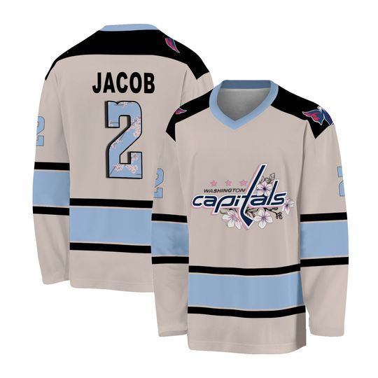 Personalized Washington Capitals Cherry Blossom 2025 Cream Hockey Shirt Unisex