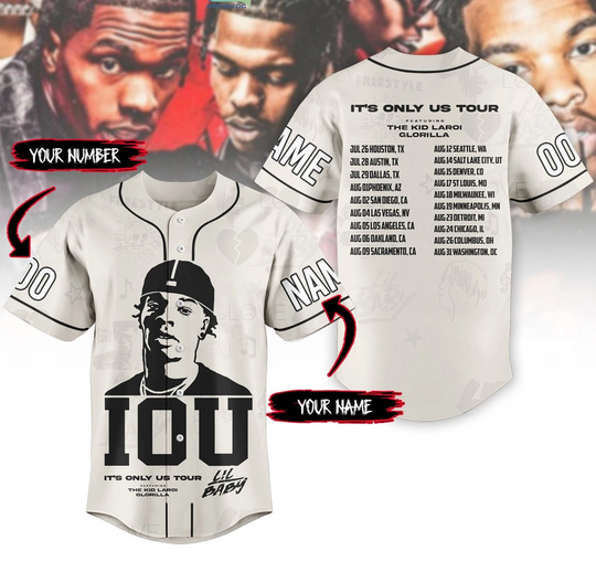 Lil Baby Personalized Baseball Jersey - It's Only Us Tour