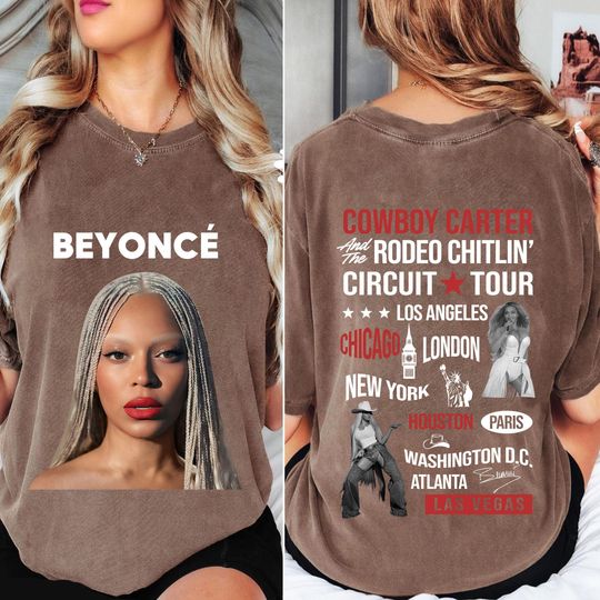 Comfort Colors Beyoncé Cowboy Carter Tour T-Shirt, Retro Graphic Unisex Tee, Gifts for Her
