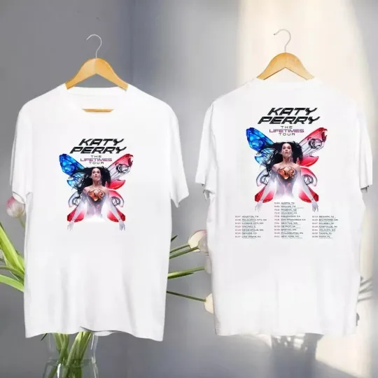 Discover Katy Perry 2025 Lifetime Tour Double Sided Graphic T-Shirt