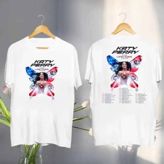 Discover Katy Perry The Lifetime Tour 2025 Double Sided Graphic T-Shirt