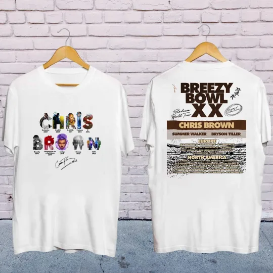 Discover 2025 Chris Brown Concert Chris Brown Breezy Bowl XX Tour 2025 T-Shirt