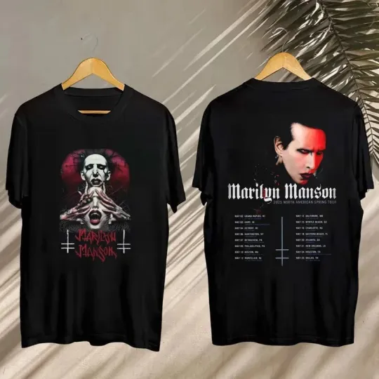New Shirt for Fan,Marilyn Manson Spring Tour 2025-Double Sided Shirt