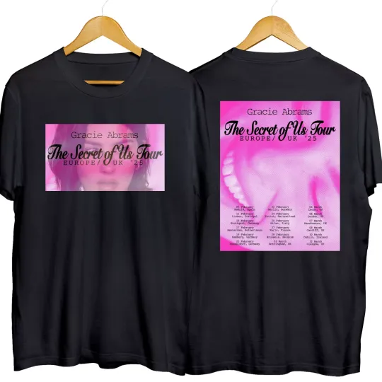 Gracie Abrams The Secret of Us 2025 Tour Double Sided T-Shirt