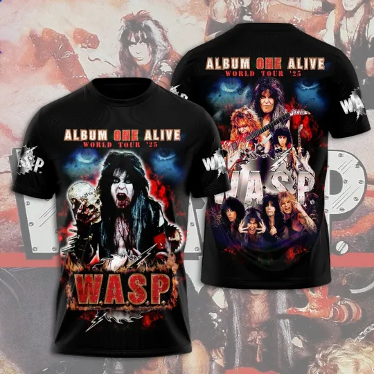 W.A.S.P Album One Alive World Tour 2025 3D T-Shirt