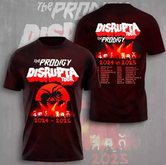 Discover The Prodigy 2025 Tour 3D T-Shirt Unisex All Size Gift For Fans