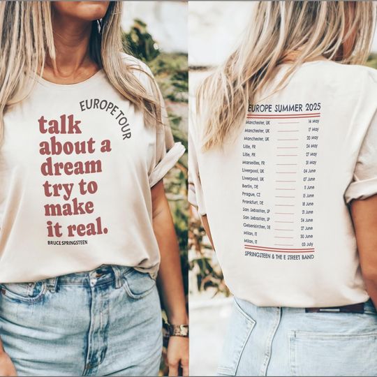 Bruce Springsteen Tour T-Shirt Unisex E Street Band Vintage Concert Tee