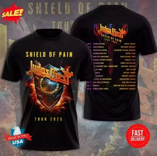 Judas Priest Tour 2025 3D Shirt, Judas Priest Tour 2025 3D Shirt