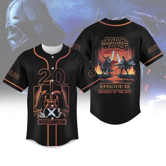 Vintage Revenge of the Sith Baseball Jersey, Anakin Skywalker & Darth Vader Shirt, Star Wars Episode III Apparel