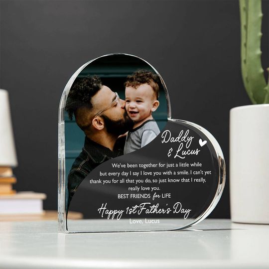 First Fathers Day Acrylic Photo Frame, 1st Fathers Day Gift from Baby, First Father's Day Poem Gift, Personalized First Father's Day