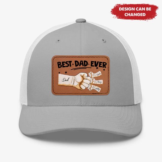 Customized Dad Fist Bump Trucker Hat with Kids Names, Custom Dad Cap, Birthday, Father's Day Gift For Him Dad Grandpa Husband, New Dad Gift