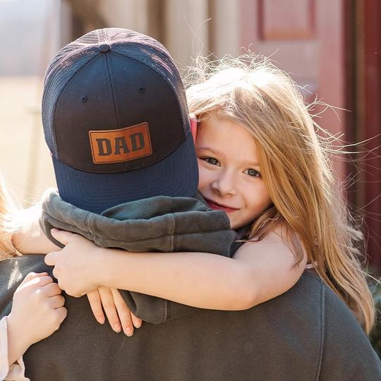 Dad Snapback Hat, Christmas Gift, New Dad Gift, Gift For Husband, Trucker Hat, Grandpa Leather Patch Hat, Dad Patch Hat, Fathers Day Gift