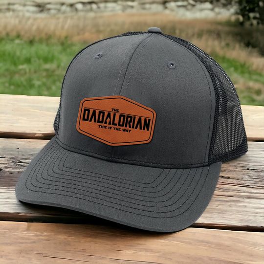Dadalorian Daddy Trucker Hat - Father's Day Leather Patch Hat Gifts from Daughter