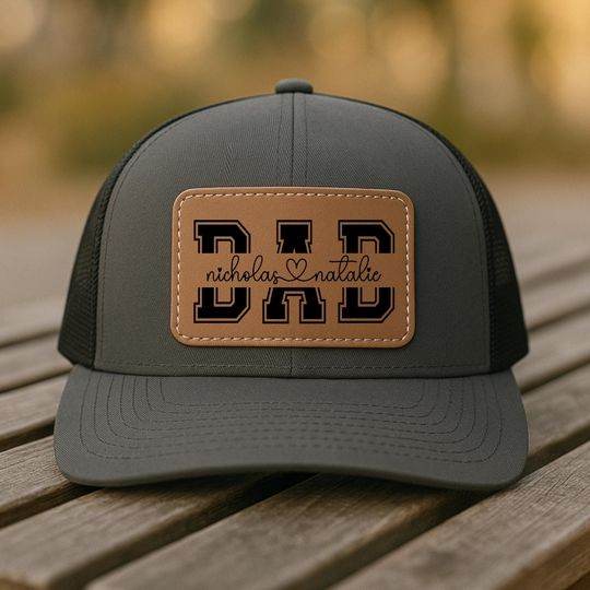 Personalized Dad Trucker Hat, Dad With Kids Name Hat, Fathers Day Gift, Dad Snapback Cap, Dad Mesh Hat, Dad Gift From Kids