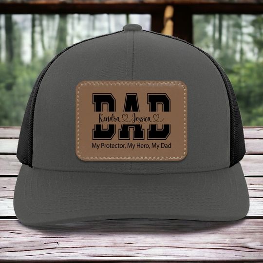 Dad Hat Personalized, Dad Gift From Kids, Dad Father's Day Hat, Dad My Hero My Protector Hat, Custom Dad Hat, Gift For Dad From Kids