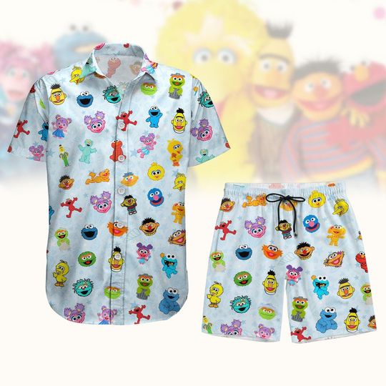 Muppets Characters Button Shirt Shorts, Kermit Hawaii Short, The Muppet Show Shirt and Shorts, Miss Piggy Button Shirt, Muppets Shirt