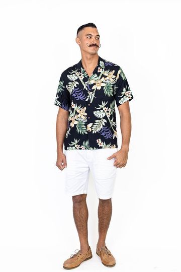 NinthIsle Made in Hawaii Super Soft Bamboo Orchid Floral Aloha Shirt Bulk Order up to 7XL Handmade Gifts