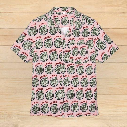 Mahjong Joker Pink Hawaiian Shirt, Player Fathers Day Birthday Gift, Unisex Aloha Button Down, Mahj Enthusiast Dad Present, Game Day Shirt