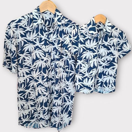 Father and son matching shirts, Tropical Daddy & Me Shirts, Dad Son matching Hawaiian Shirts, Dad and Son Matching Button Down Shirts