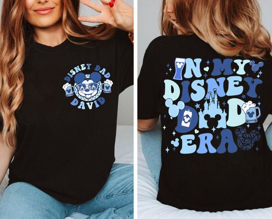 Discover Custom 2-Sided In My Disney Dad Era Shirt | Personalized Father'S Day Matching T-Shirt | Magic Kingdom Tee | Disneyland Trip Family Outfits