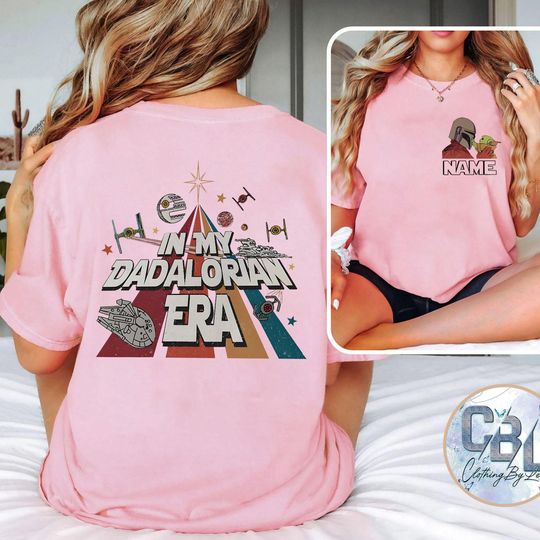 Custom 2-Sided Personalized In My Dadalorian Era Shirt, This Is The Way Tshirt, Star Wars Family Father's Day 2025, Galaxy's Edge Trip