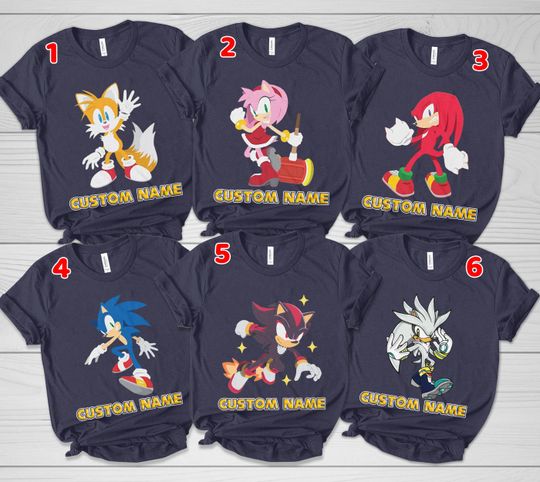 Custom Sonic Group Shirt, Sonic Birthday Tee, Sonic The Hedgehog Party Shirt, Sonic Ring Matching Family Outfit