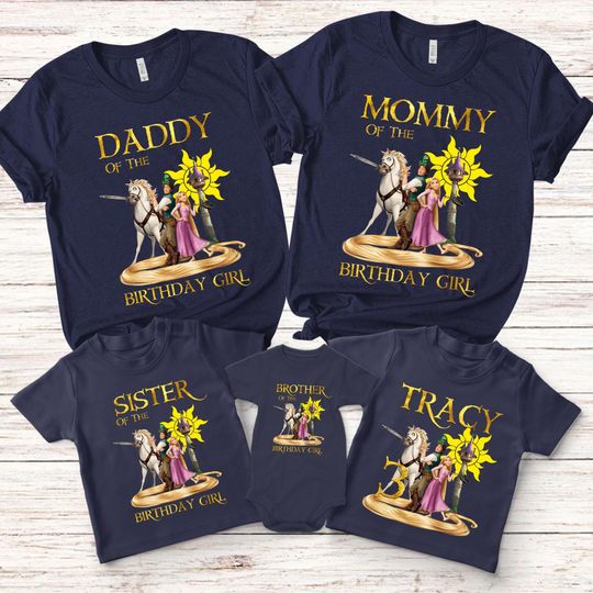 Rapunzel Birthday Shirt, Tangled Birthday Shirt, Rapunzel Name Tee