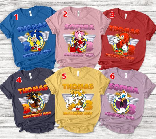 Sonic the Hedgehog Shirt/Sonic Group Matching Shirt/Sonic Family Party Shirt/Sonic Birthday Shirt/Sonic Group Matching Shirt