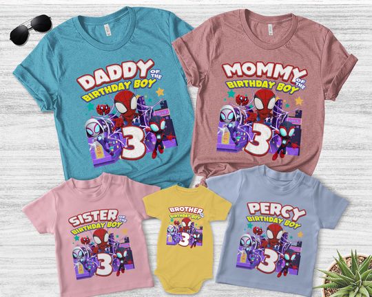 Spidey And His Amazing Friends Shirt/Spidey Family Shirt/Spidey and His Amazing Friends Birthday Tee/Personalized Matching Shirt