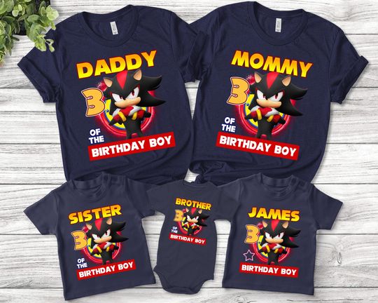 Personalized Sonic Shadow Birthday Shirt/Sonic Shadow Birthday Shirt/Sonic Shadow Shirt/Shadow Hedgehog/Shadow Hedgehog