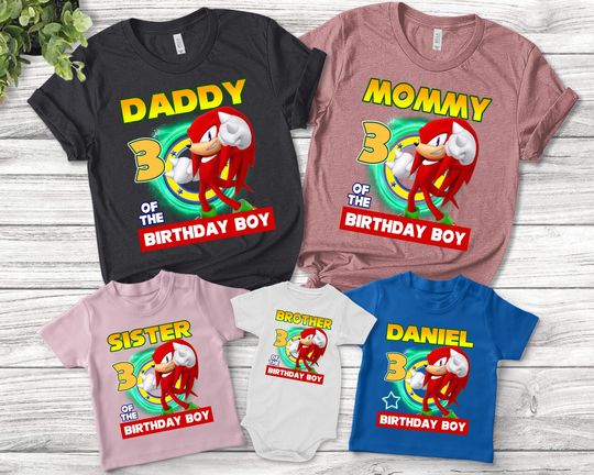 Personalized Sonic Knuckles Birthday Shirt/Sonic Knuckles Birthday Shirt/Sonic Knuckles Shirt/Knuckles Hedgehog/Knuckles Hedgehog