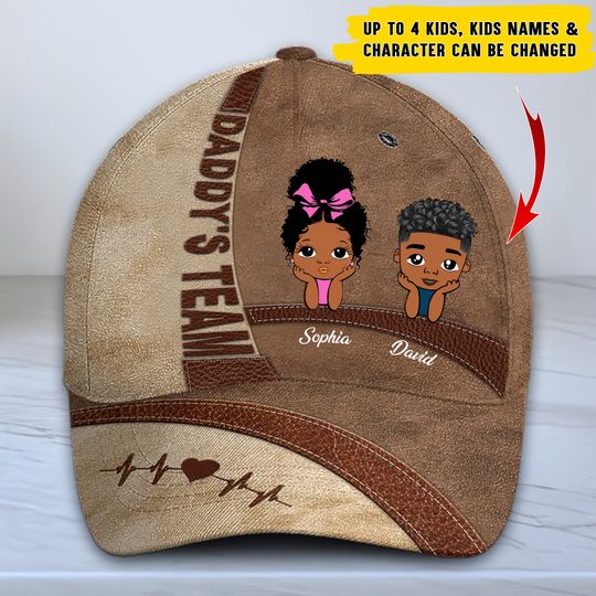 Personalized Dad With Kids Names Cap, Gift For Father, Grandfather, Father's Day Gift Ideas, Custom Gift For Grandpa, Daddy's Team Cap