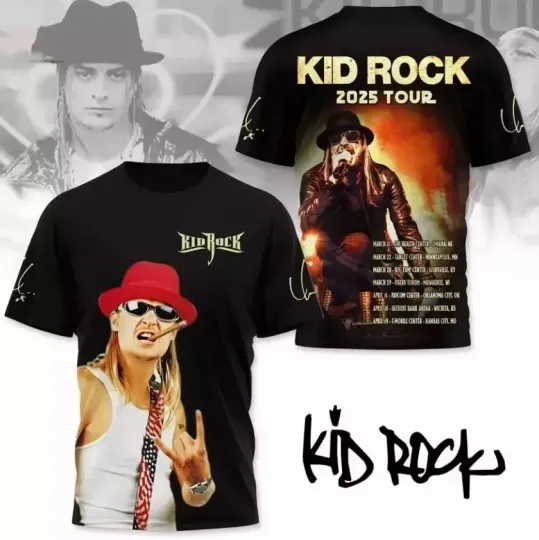 Kid Rock Tour 2025 Spring Arena 3D T-shirt