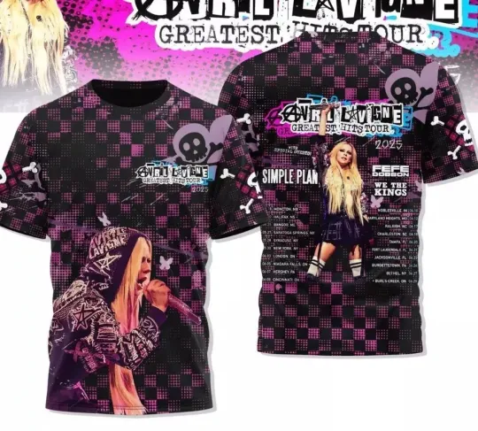 Avril Lavigne Tour 2025 The Greatest Hits Tour Celebration T-Shirt