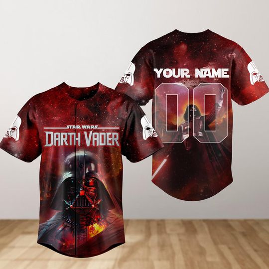 Custom Darth Vader Baseball Jersey, Star Wars Shirt, Galaxy's Edge Shirt, Disney Movie Shirt, Anakin Skywalker Baseball Shirt For Men
