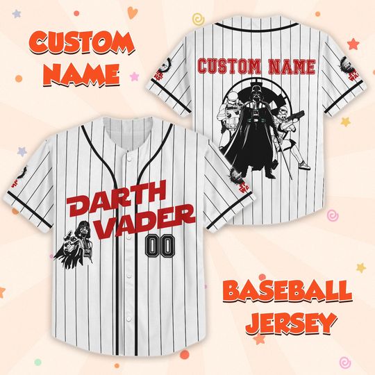 Custom Star Wars Baseball Jersey, Darth Vader Matching Jersey, Dark Side Jersey, Star Wars Matching Outfit, Sith Lord Baseball Shirt